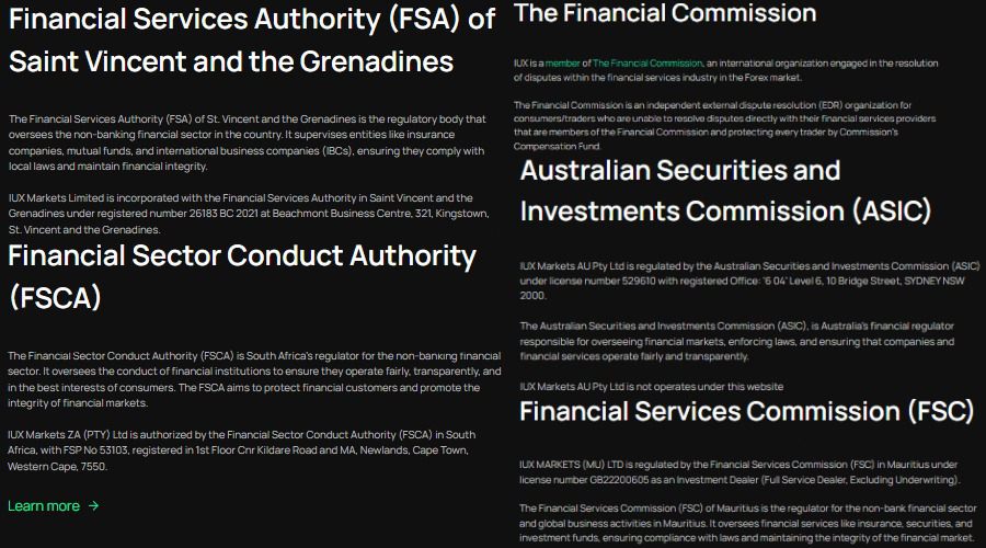 IUX Regulatory Framework